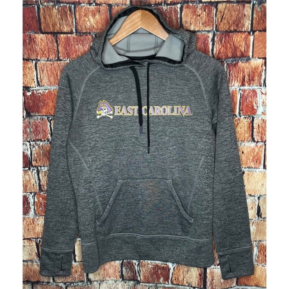 East Carolina Pirates Adidas Climawarm Drawstring Hoodie Women’s Small 8-10